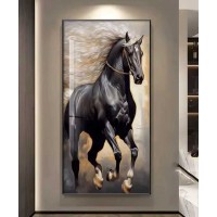 A Detailed Horse Painting With Hair And Soft Side Lighting
